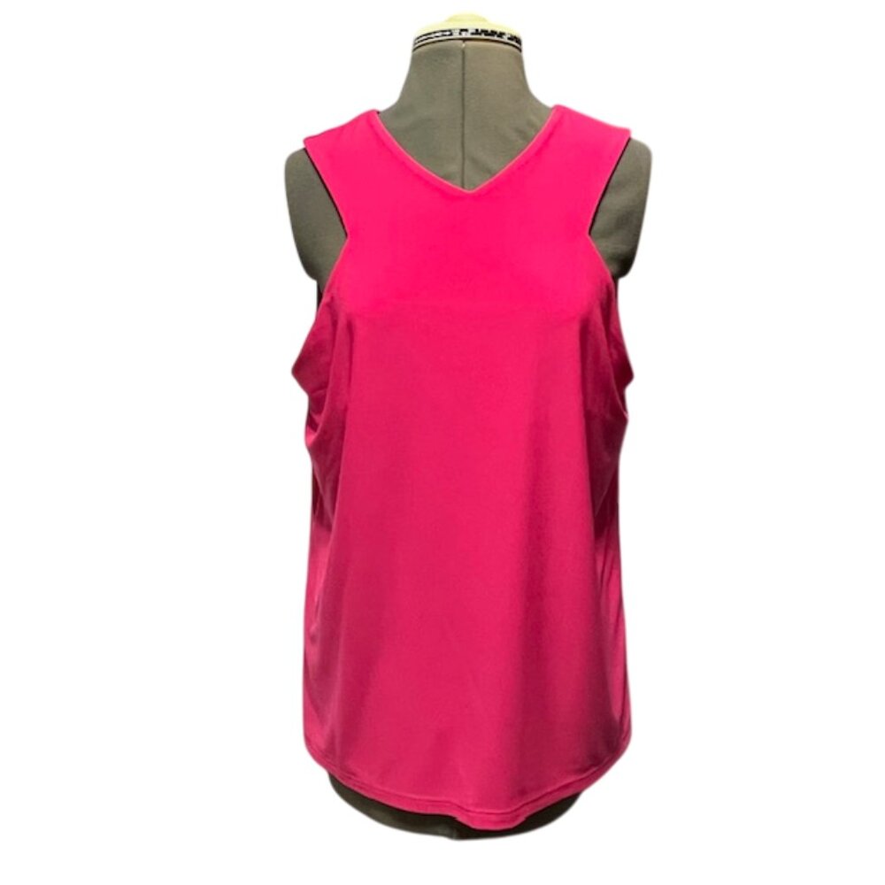 LAUREN RALPH LAUREN 1X Sleeveless V Neck Blouse Zipper Closure On The Back NWT